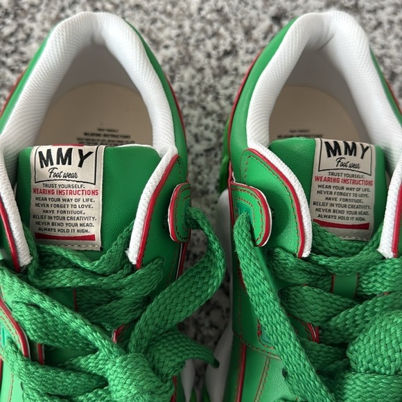 Maison Mihara Yasuhiro Mens Green Leather Parker Chunky Sole Low Top Sneakers - Picture 11 of 14